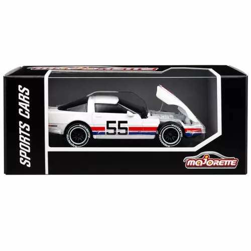 Majorette Sports Cars Chevrolet Corvette C4 autómodell - fehér/kék/piros