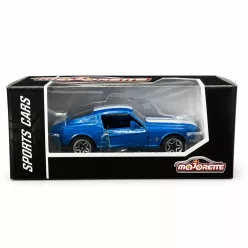   Majorette Sports Cars Ford Mustang Fastback autómodell - kék/fehér