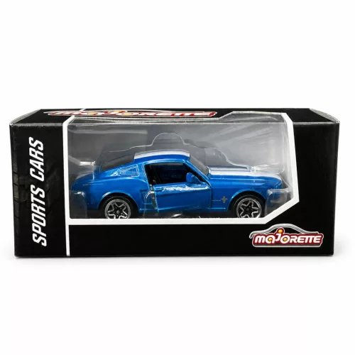 Majorette Sports Cars Ford Mustang Fastback autómodell - kék/fehér