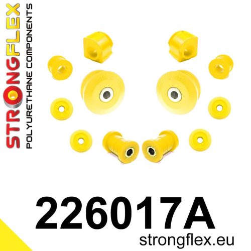 226017A: Front suspension bush kit SPORT 17mm 20mm Yellow