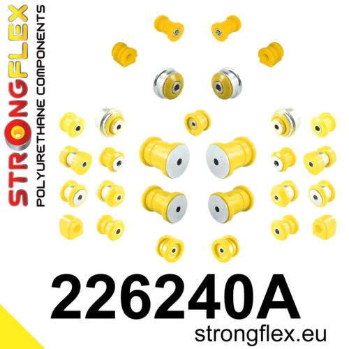 226240A: Full suspension polyurethane bush kit SPORT 16mm 18,5mm 221949 Black