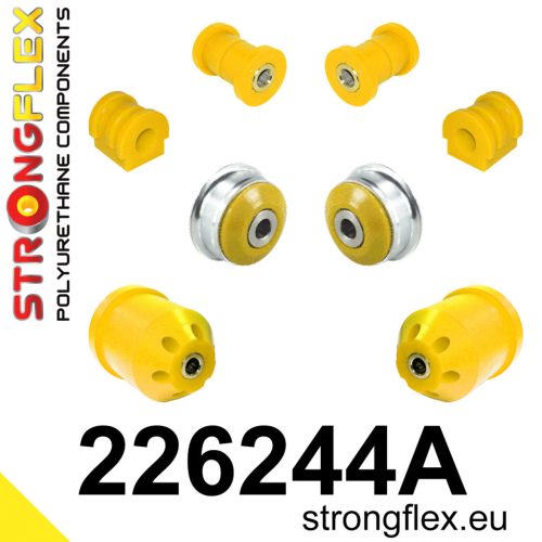 226244A: Front suspension and ream beam bush kit SPORT 16mm 221246 - 69mm Yellow