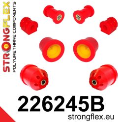   226245B: Front suspension and ream beam bush kit 16mm 221403 221245 - 72mm Red