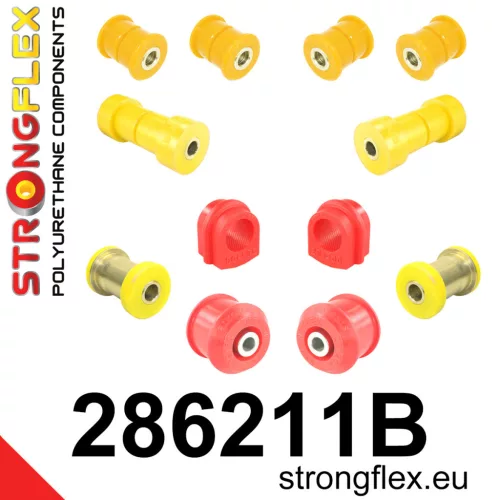 286211B: Front suspension bush kit 25mm 281400 281262 281397 - 38mm Black