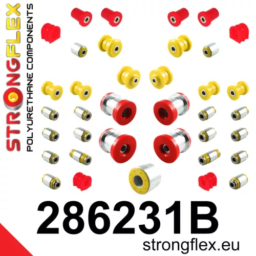 286231B: Full suspension bush kit Custom 21mm + Red