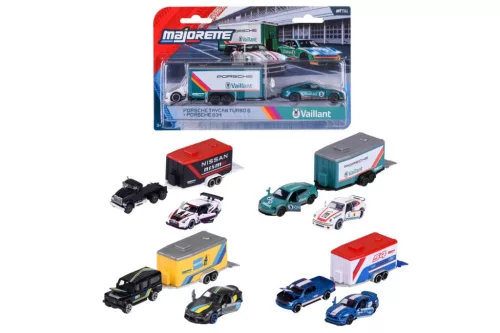 Majorette Racing Deluxe Trailer 3 részes versenyautó szett