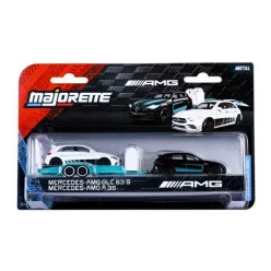   Majorette Mercedes-AMG GLC 63 S + Mercedes-AMG A 35 Deluxe Trailer szett 1:64