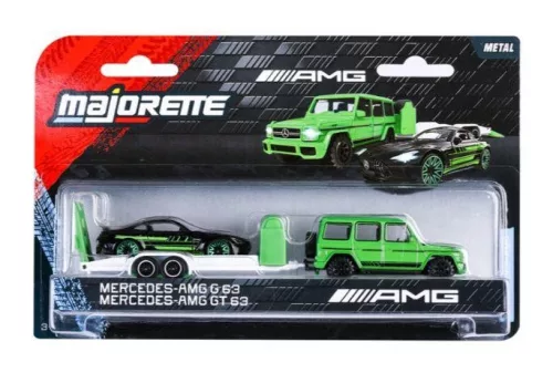 Majorette Mercedes-AMG G 63 + Mercedes-AMG GT 63 Deluxe Trailer szett 1:64