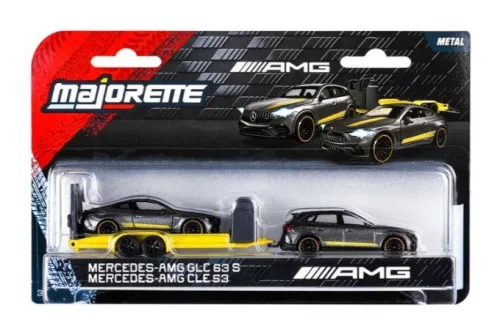 Majorette Mercedes-AMG GLC 63 S + Mercedes-AMG CLE 53 Deluxe Trailer szett 1:64