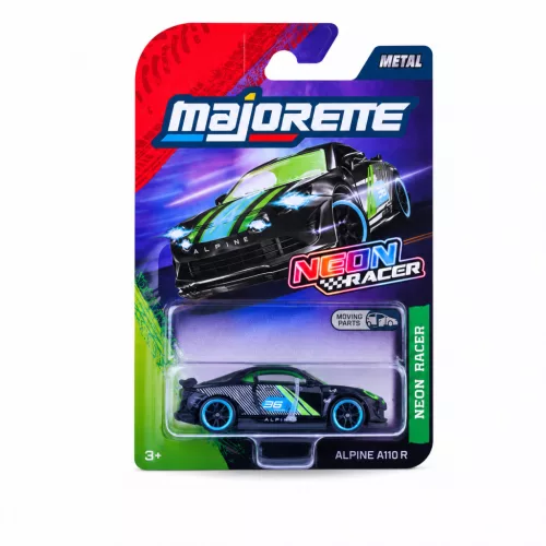 Majorette Neon Racer Cars Alpine A110 R autómodell - fekete/zöld