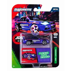   Majorette JDM Legends Deluxe Cars Nissan Skyline GT-R (R34) autómodell - lila