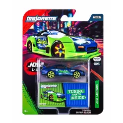   Majorette JDM Legends Deluxe Cars Toyota Supra JZA80 autómodell - kék/neonzöld