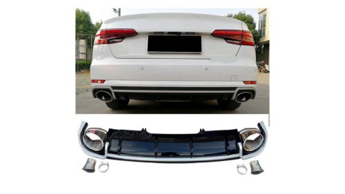 Diffuser Audi A4 B8 Facelift Rear with Pipes