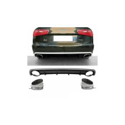 Diffuser Audi A6 C7 Rear with Pipes