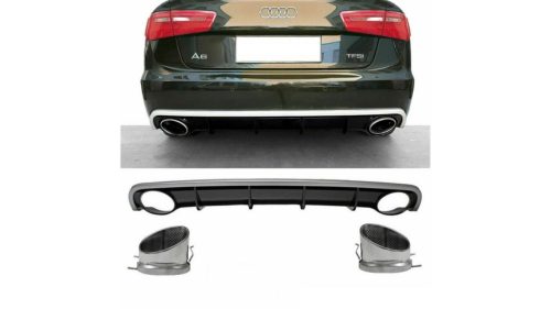 Diffuser Audi A6 C7 Rear with Pipes