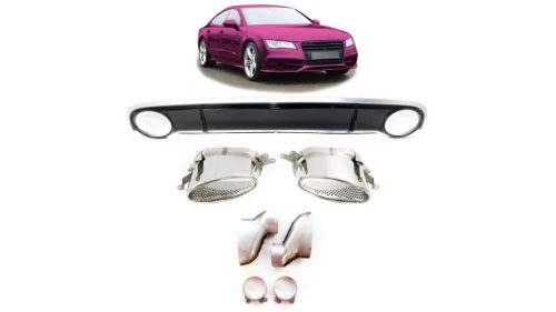 Diffuser Audi A7 C7 Rear with Pipes