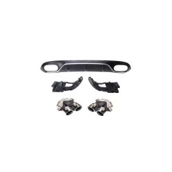 Diffuser Mercedes-Benz E C238 A238 Rear with Pipes chrome