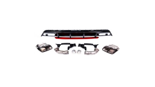 Diffuser Mercedes-Benz A W176 Rear Red with Pipes