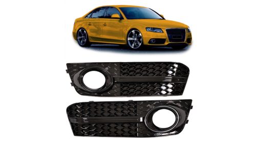 Fog Light Covers Audi A4 B8 Gloss Black