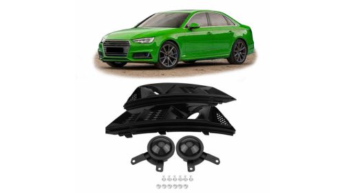Fog Light Covers Audi A4 B9 Gloss Black