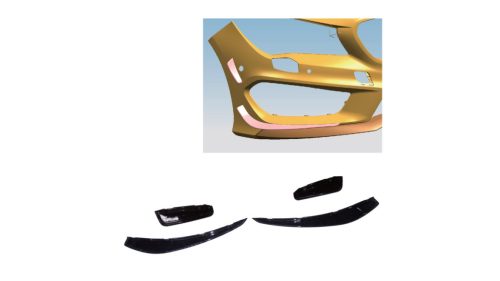 Diffuser Mercedes-Benz CLA C117, X117 Front Bumper Gloss Black