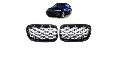Grill BMW X6 E71 E72 X5 E70 Gloss Black & Chrome
