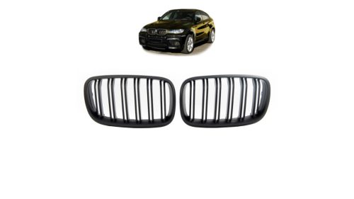 Grill BMW X6 E71 E72 X5 E70 Dual Line Matt Black