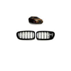 Grill BMW 5 F10 F11 Dual Line Gloss Black camera