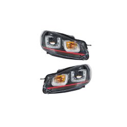 Lights Volkswagen Golf VI Front DRL Red-Black
