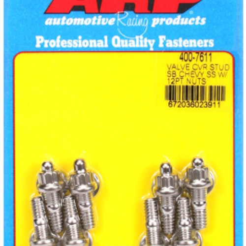 SB Chevy stamped steel covers SS 12 pt valve cover stud kit