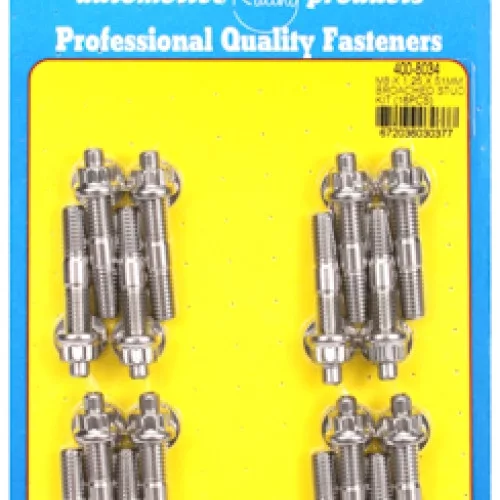 M8 X 1.25 X 51mm broached stud kit - 16pcs