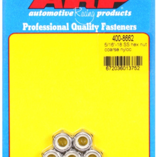 "5/16""-18 SS coarse nyloc hex nut kit" (5pcs)