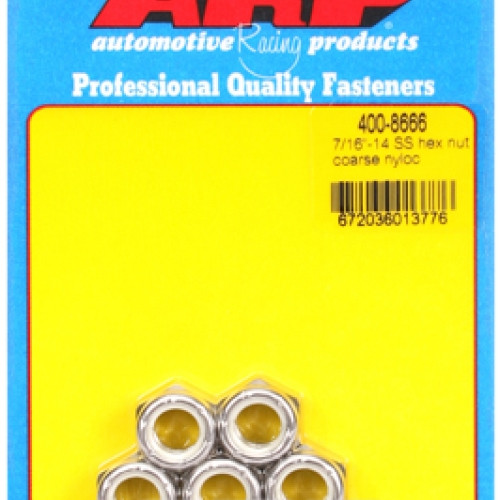"7/16""-14 SS coarse nyloc hex nut kit" (5pcs)