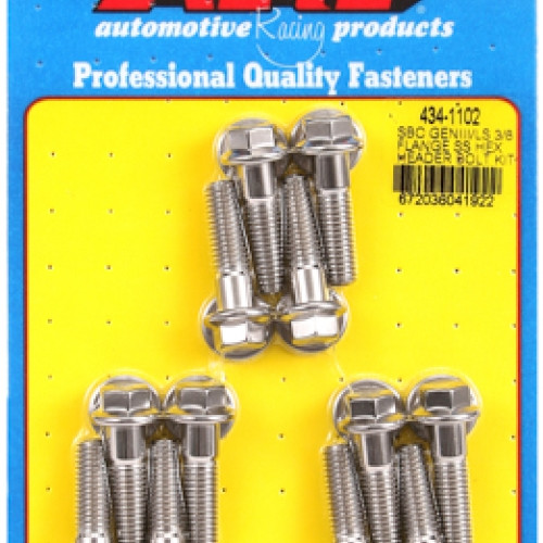 SBC GENIII/LS 3/8 FLANGE SS HEX HEADER BOLT KIT