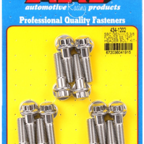 SBC GENIII/LS 3/8 FLANGE SS 12PT HEADER BOLT KIT