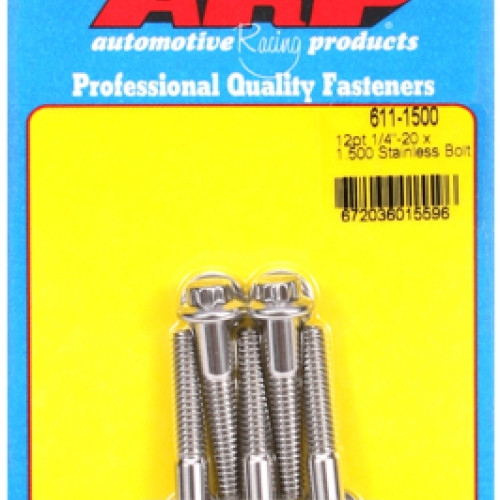 "1/4""-20 x 1.500 12pt SS bolts" (5pcs)