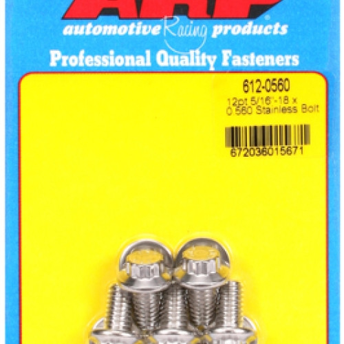 "5/16""-18 x 0.560 12pt SS bolts" (5pcs)