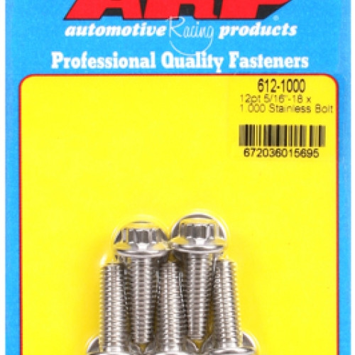 "5/16""-18 x 1.000 12pt SS bolts" (5pcs)