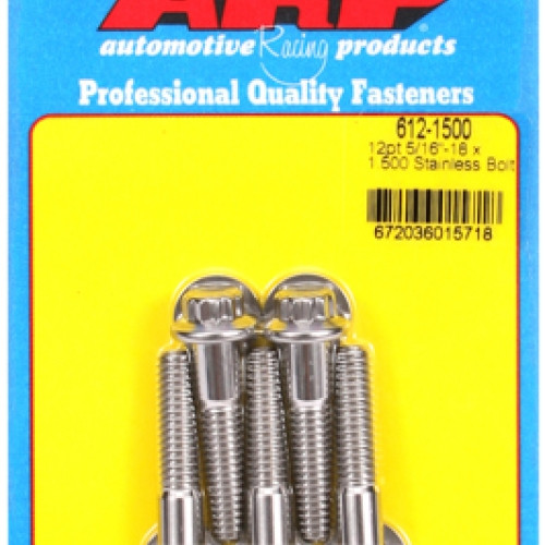 "5/16""-18 x 1.500 12pt SS bolts" (5pcs)