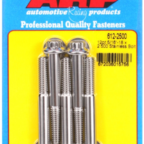 "5/16""-18 x 2.500 12pt SS bolts" (5pcs)
