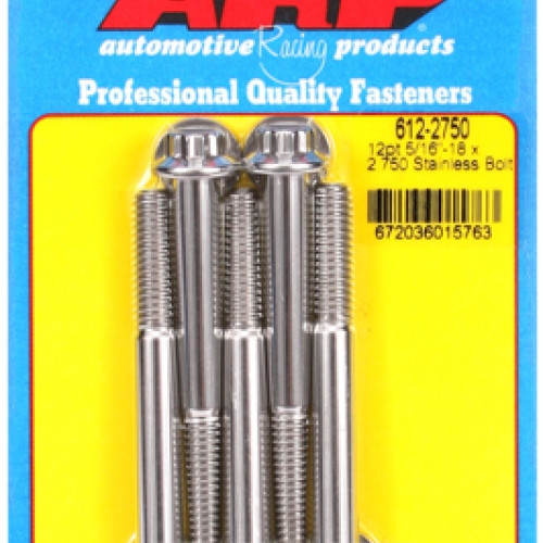"5/16""-18 x 2.750 12pt SS bolts" (5pcs)