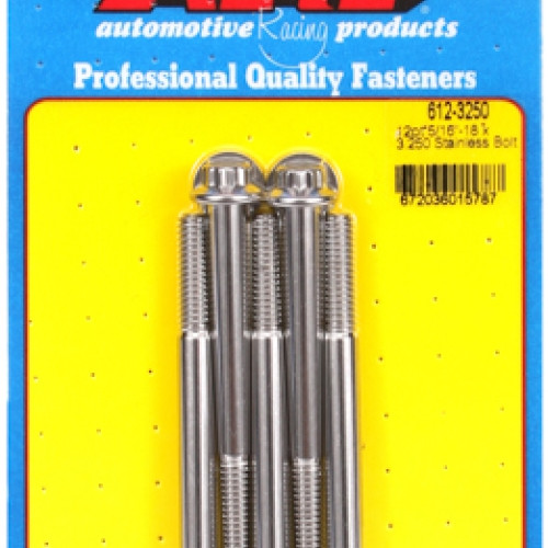 "5/16""-18 x 3.250 12pt SS bolts" (5pcs)