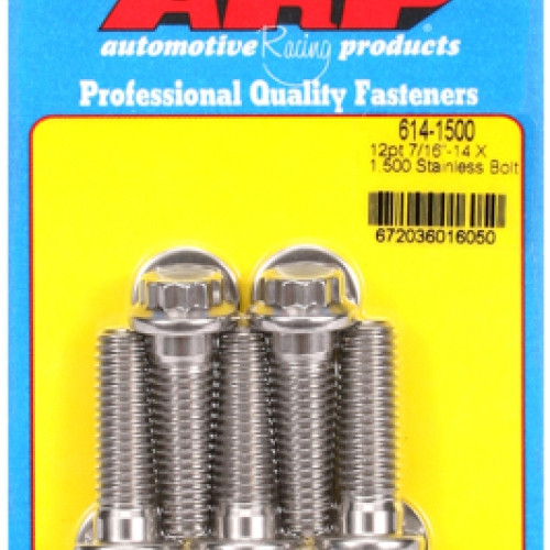 "7/16""-14 X 1.500 12pt 1/2 wrenching SS bolts" (5pcs)