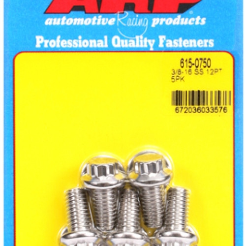"3/8""-16 x 0.750 12pt 7/16 wrenching SS bolts" (5pcs)
