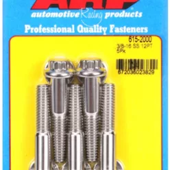   "3/8""-16 x 2.000 12pt 7/16 wrenching SS bolts" (5pcs)