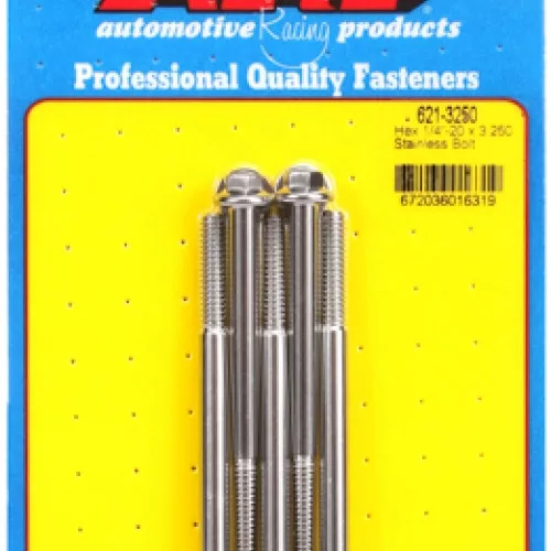"1/4""-20 x 3.250 hex SS bolts" (5pcs)