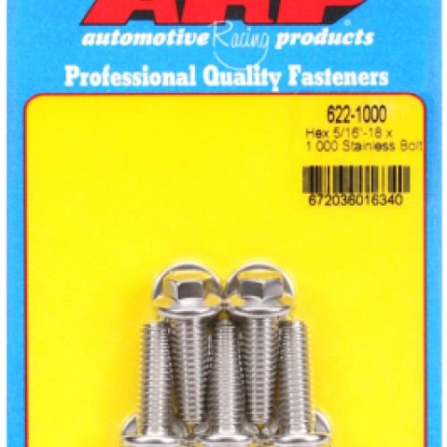 "5/16""-18 x 1.000 hex SS bolts"