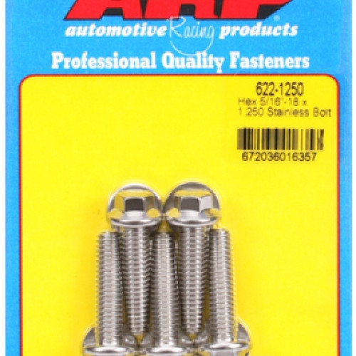"5/16""-18 x 1.250 hex SS bolts"