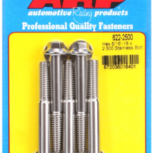 "5/16""-18 x 2.500 hex SS bolts"