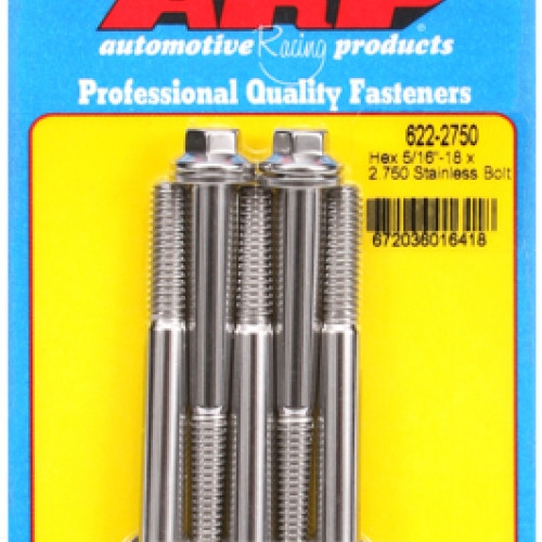 "5/16""-18 x 2.750 hex SS bolts"